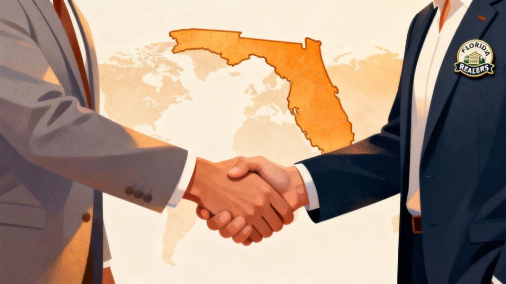 Florida Realtors handshake with global partners.