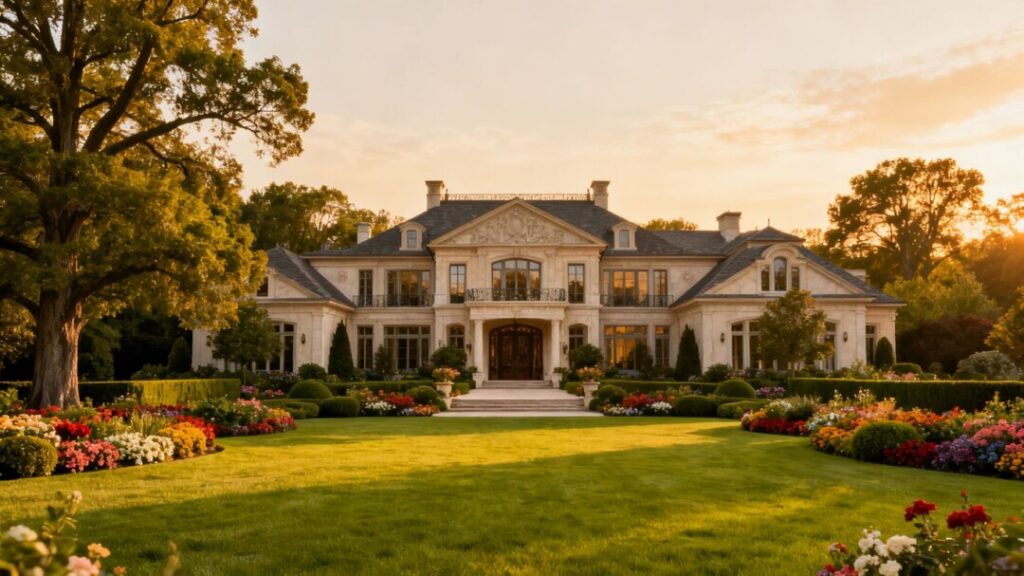 Justin Baldoni's sprawling estate with large house and grounds.