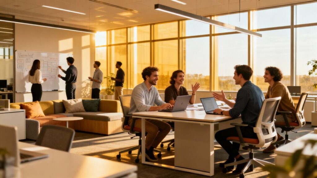 Florida Sell Now office interior with employees working.