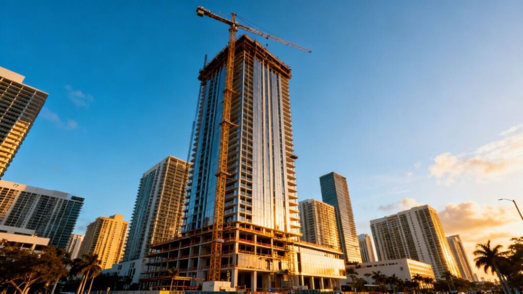 Edge House Miami condominium construction site.