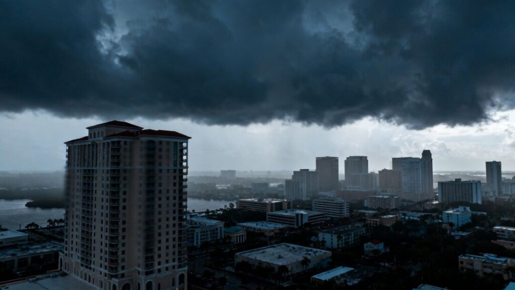 Tampa cityscape under cloudy skies