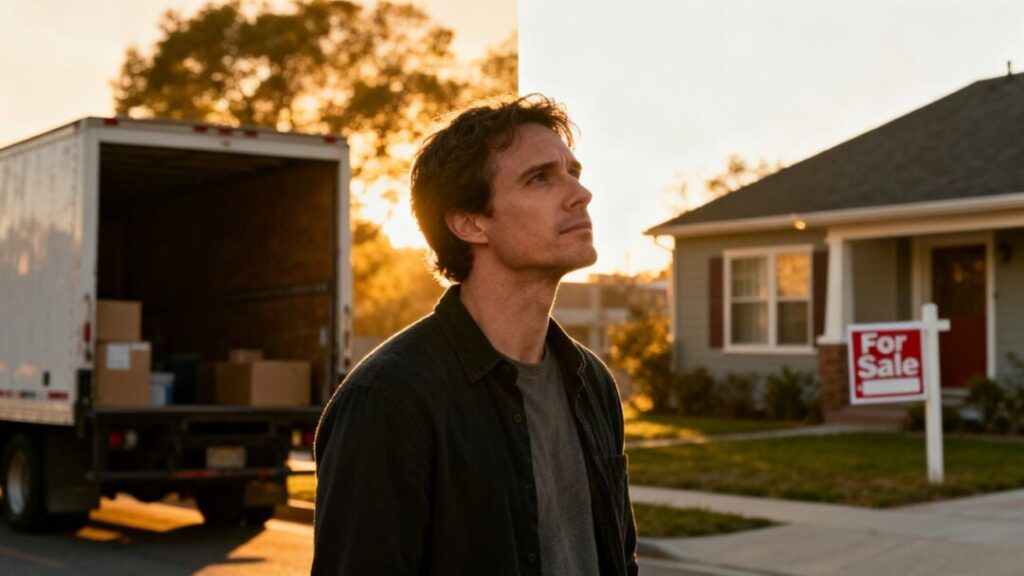 Person deciding between renting and buying a home in a new city.