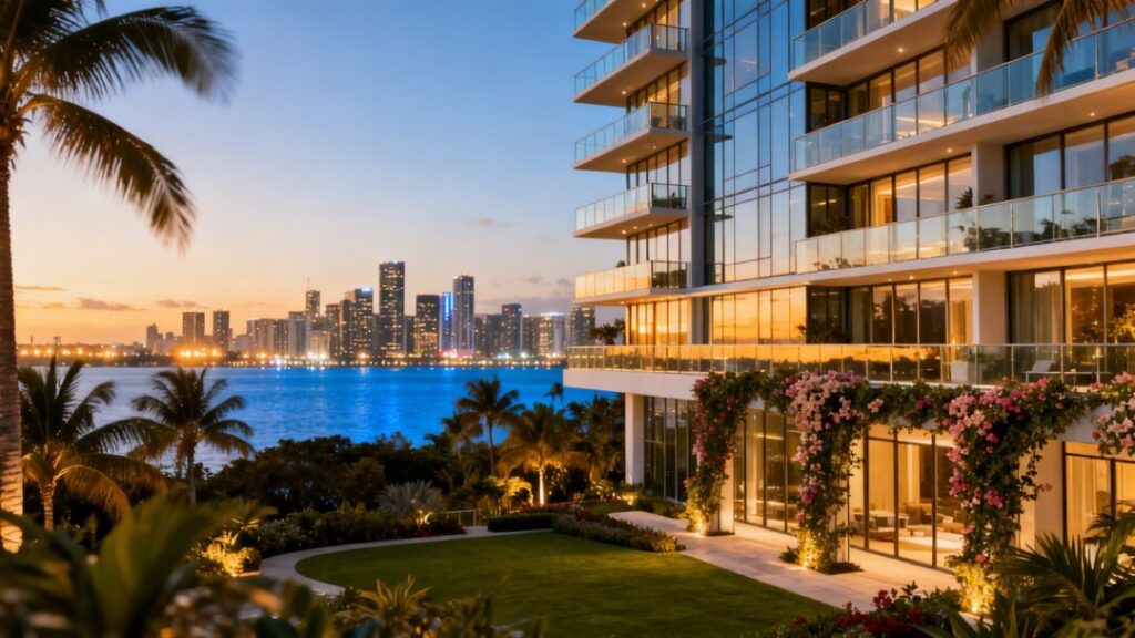 Luxury Banyan Tree Residences West Palm Beach exterior view.