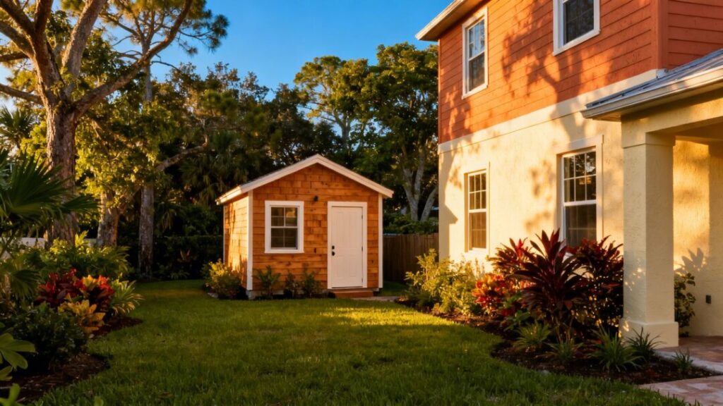 Florida home with accessory dwelling unit in backyard.