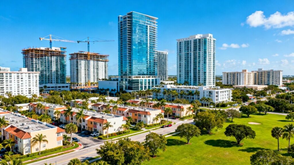 Broward County skyline with new housing developments.