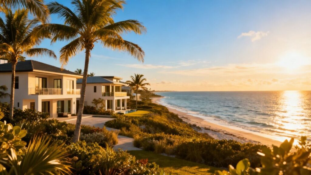 Florida homes by the ocean, symbolizing stability and growth.