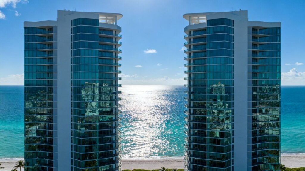 Luxury dual-tower condos on Fort Lauderdale Beach.