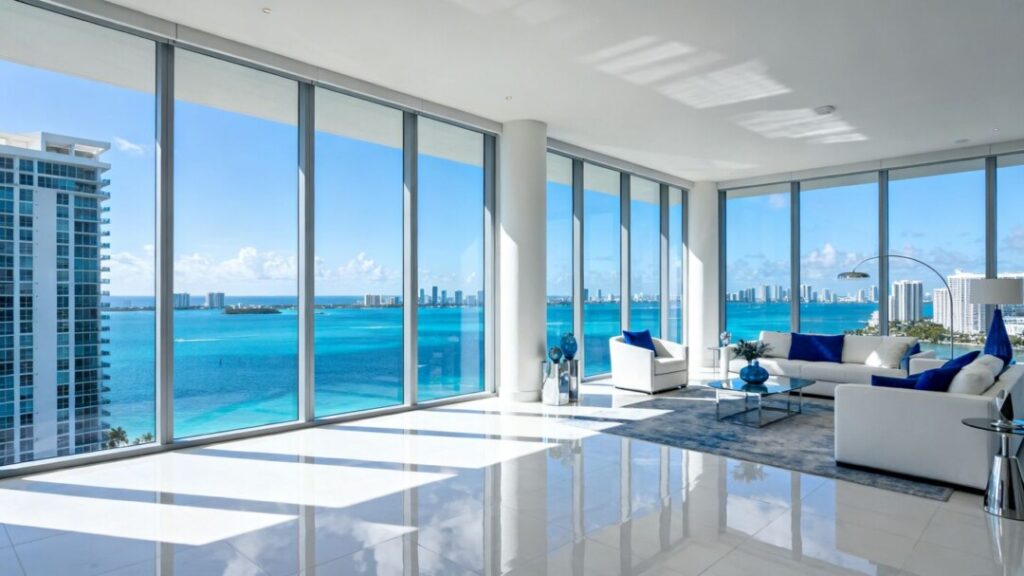 Fort Lauderdale high-floor condo with ocean views.