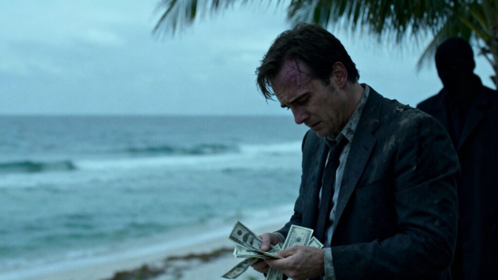 Florida investor distressed by real estate scams, money scattered.