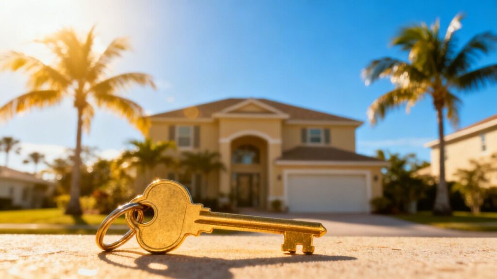 Florida home with a golden key.