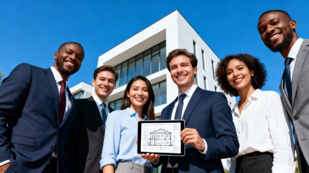 eXp Realty agents celebrating new construction division launch.