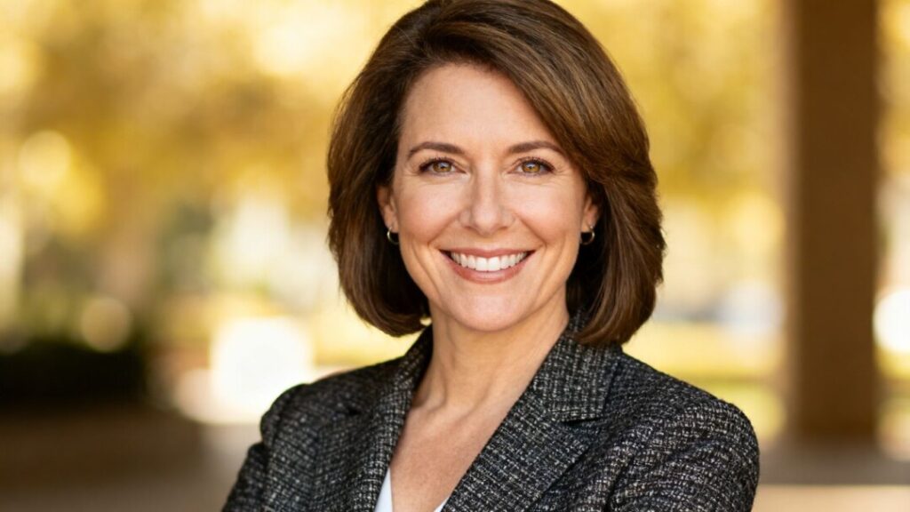 Heather Swanson, real estate professional, smiling confidently.