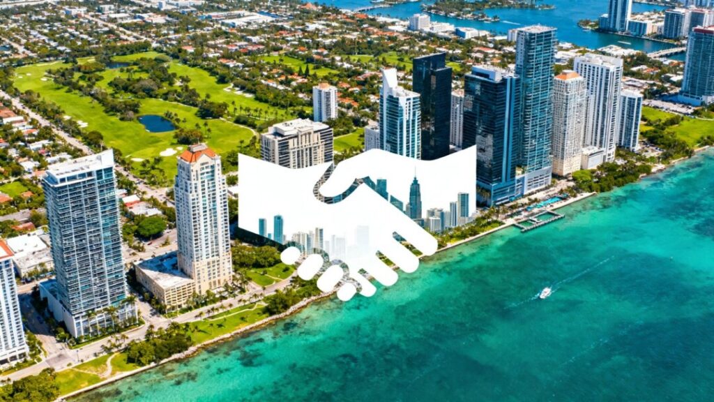 South Florida skyline merging, real estate growth.