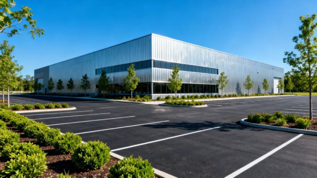 Westport Business Park industrial building exterior.