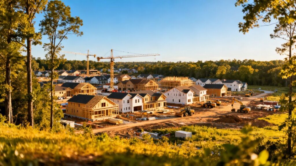 New homes being built in Port St. Lucie development.