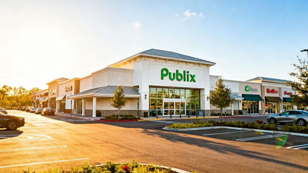Florida shopping center with Publix anchor store