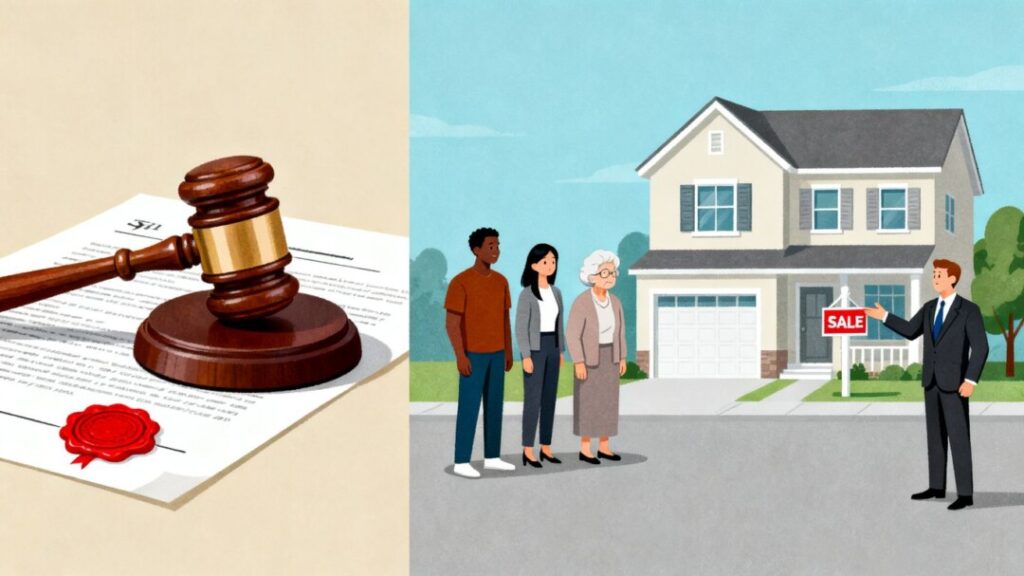 Real estate agent sharing data with clients about a house.