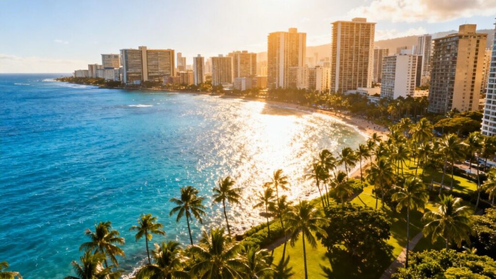 Fort Lauderdale skyline and ocean view