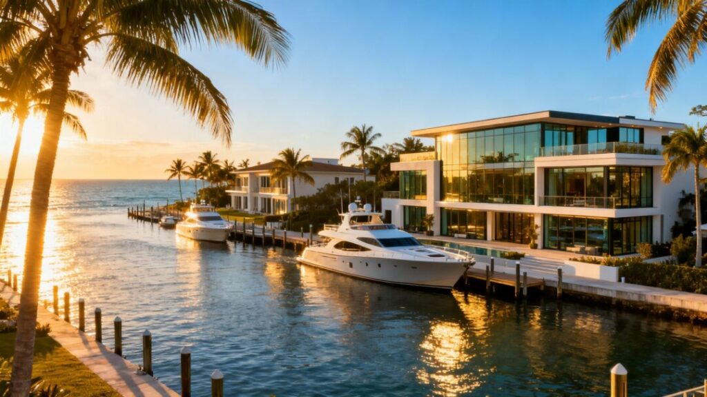 South Florida luxury homes and coastline.