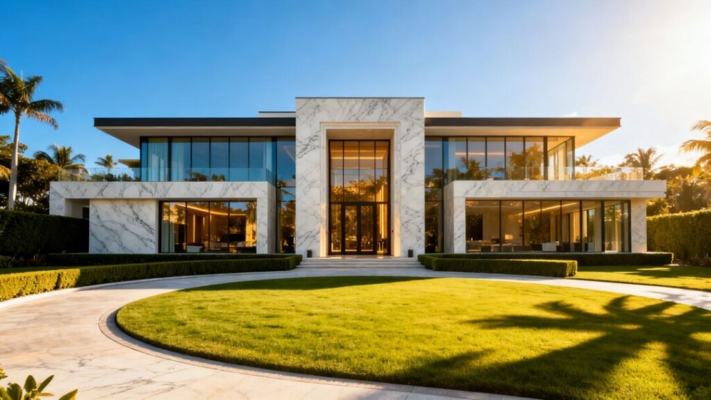 Luxury Palm Beach mansion with ocean view.