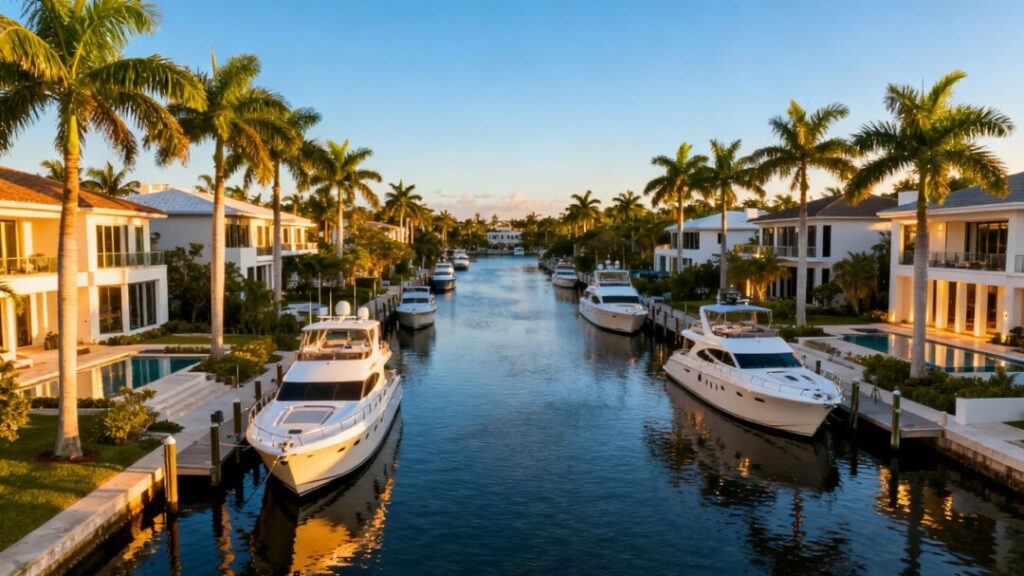 Fort Lauderdale luxury waterfront mansions and private yachts