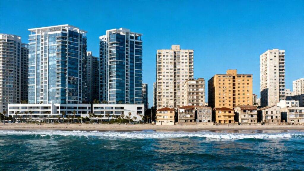 Sunny Isles condos: luxury vs. older buildings, ocean backdrop.