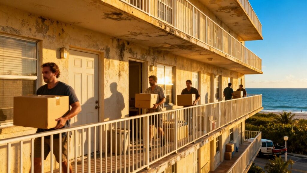 South Florida condos with residents moving out.