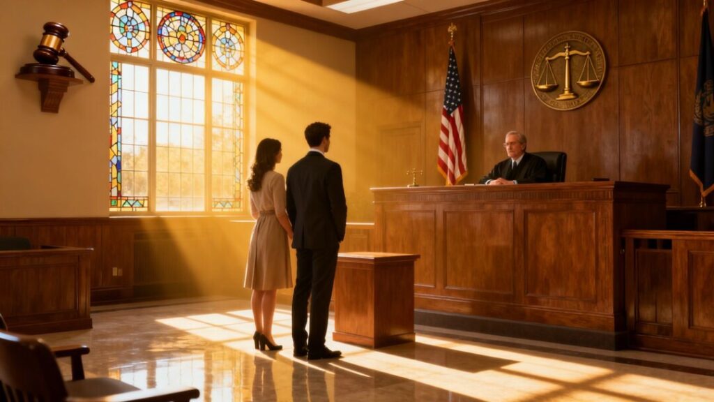 Couple in court admitting guilt in real estate fraud.