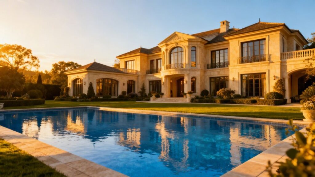 Luxury mansion with pool in Palm Beach.