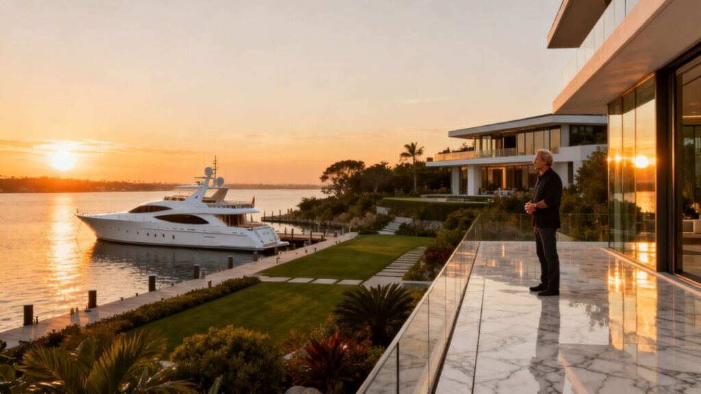 Luxury mansion and yacht owned by [Larry Ellison] in Florida.