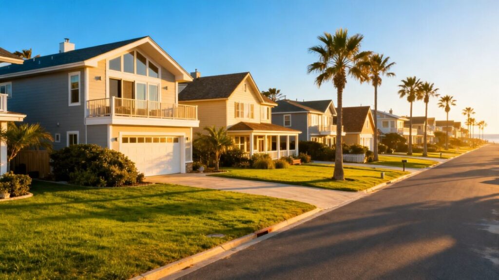 Southwest Florida homes under a clear blue sky.