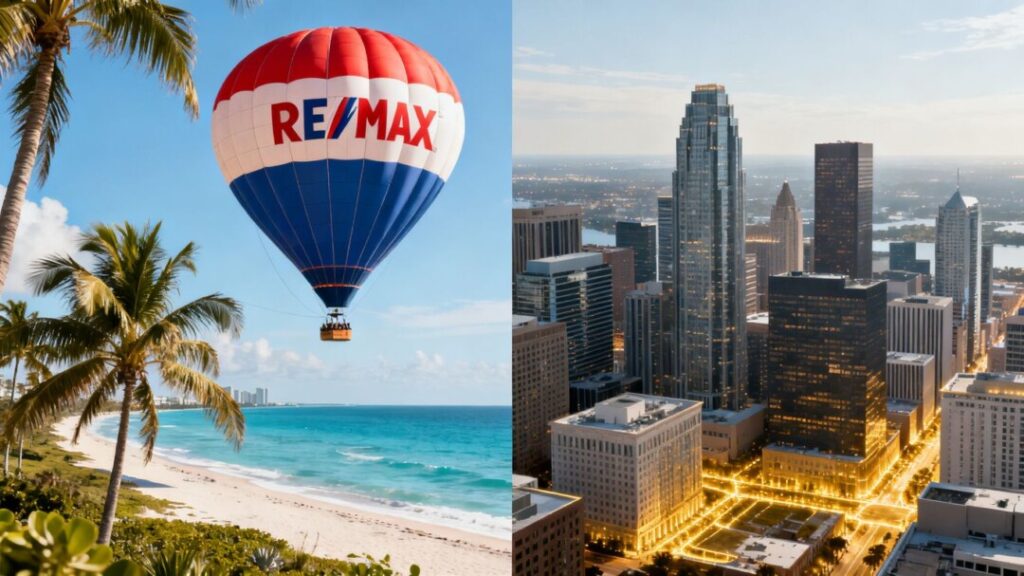 RE/MAX balloon over Florida, St. Paul skyline with new investment.