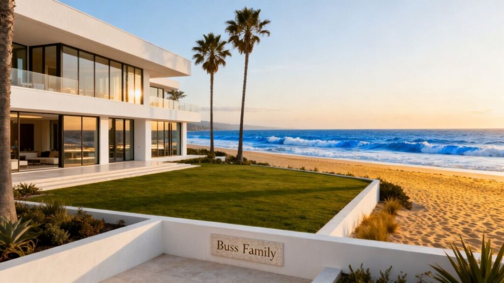 Beachfront mansion owned by the Buss family.