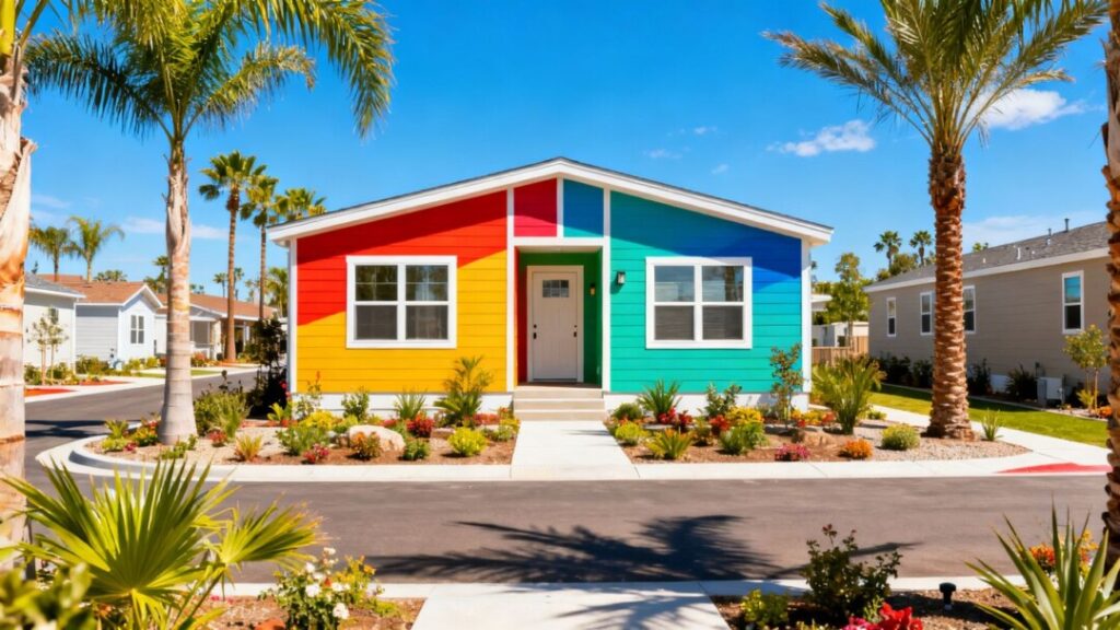 New manufactured homes in a sunny Miami-Dade community.