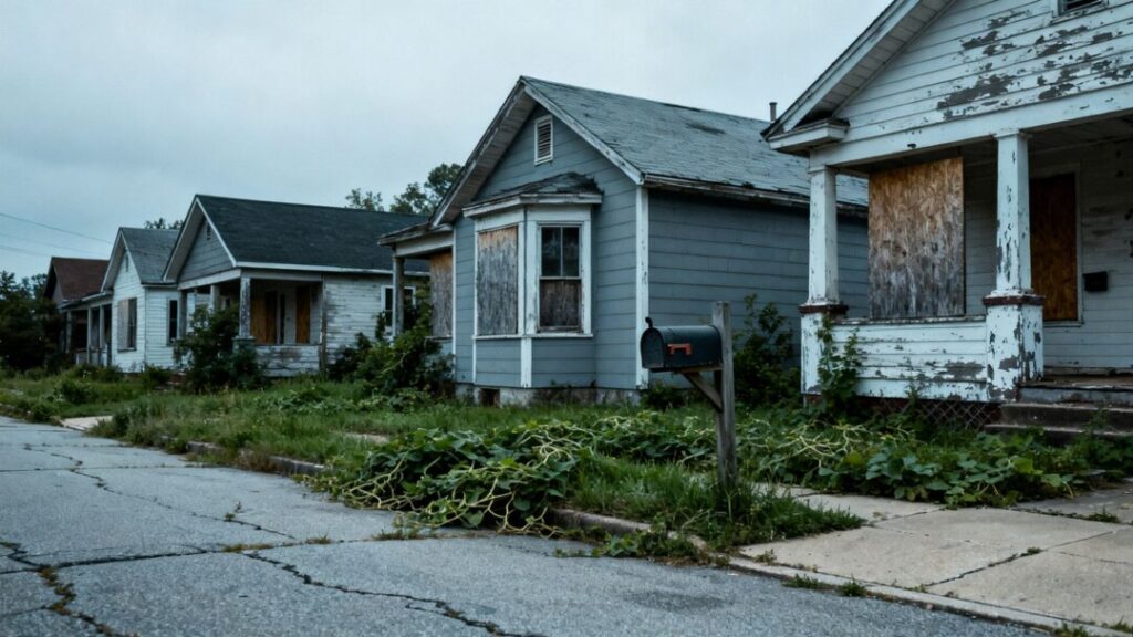 US housing market slump with declining home values.