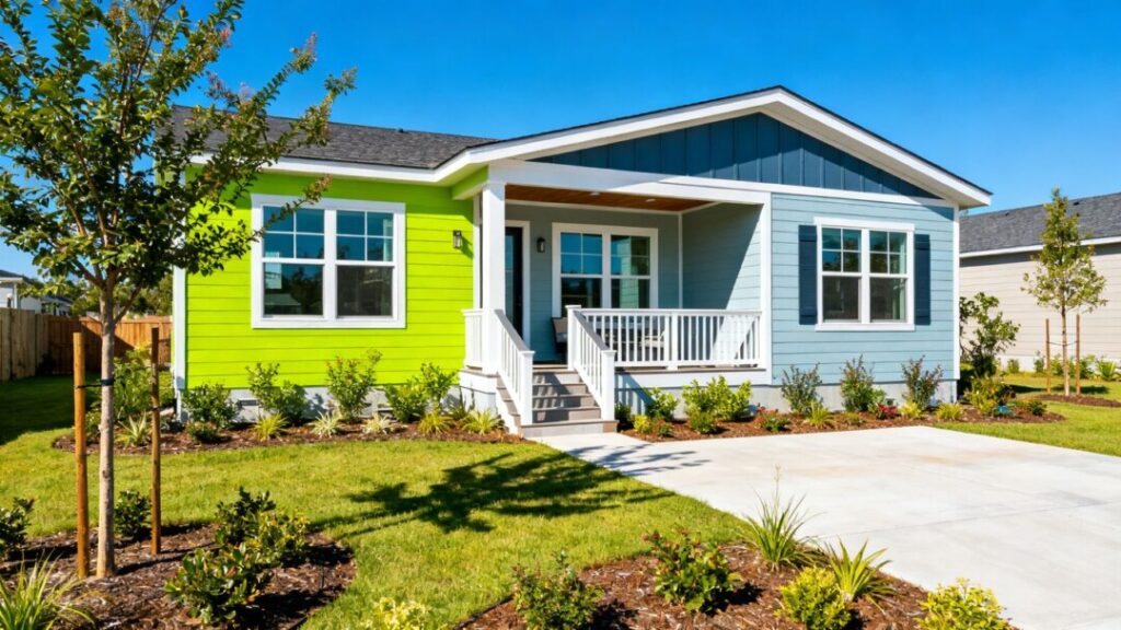 Modern manufactured home in a sunny Miami-Dade community.