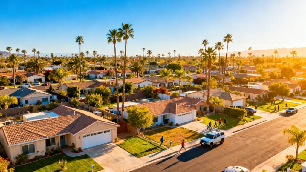 Central Florida homes under a bright sunny sky.