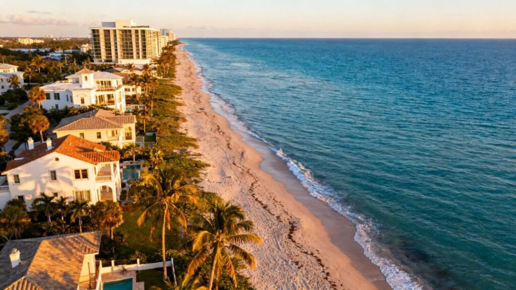 South Florida homes along a sunny coastline.