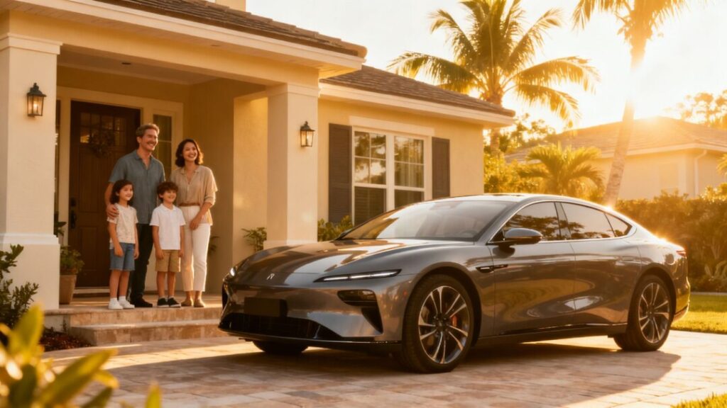 Florida home, happy family, car, financial freedom