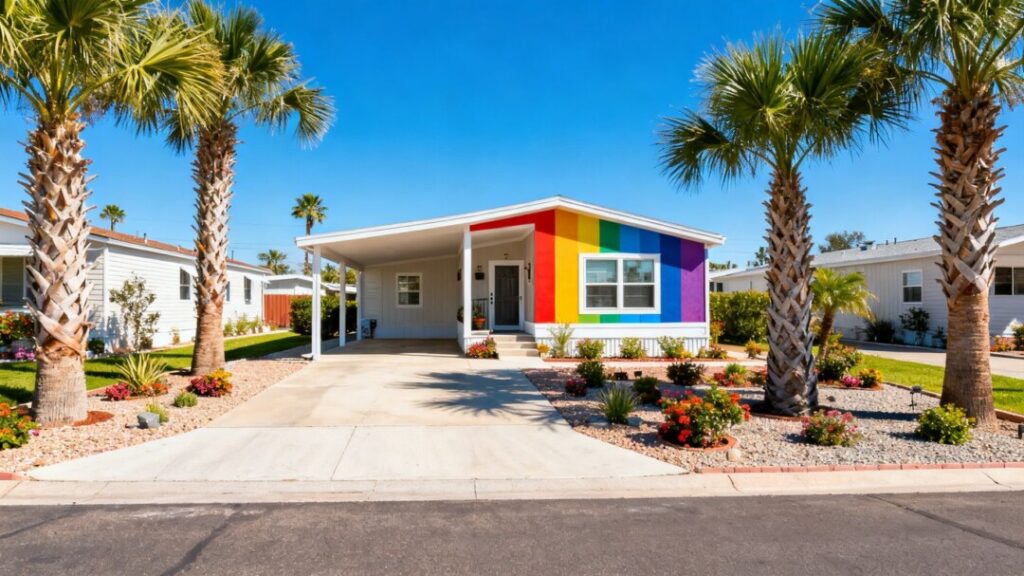 Modern manufactured home in a sunny Miami-Dade community.