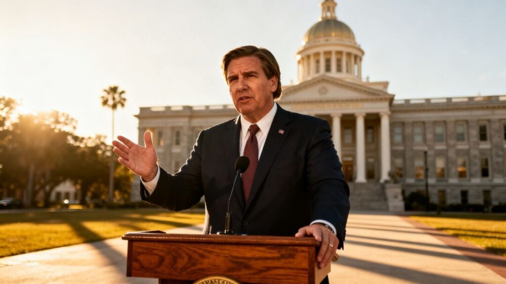 [Ron DeSantis] at Florida Capitol discussing property tax reform.