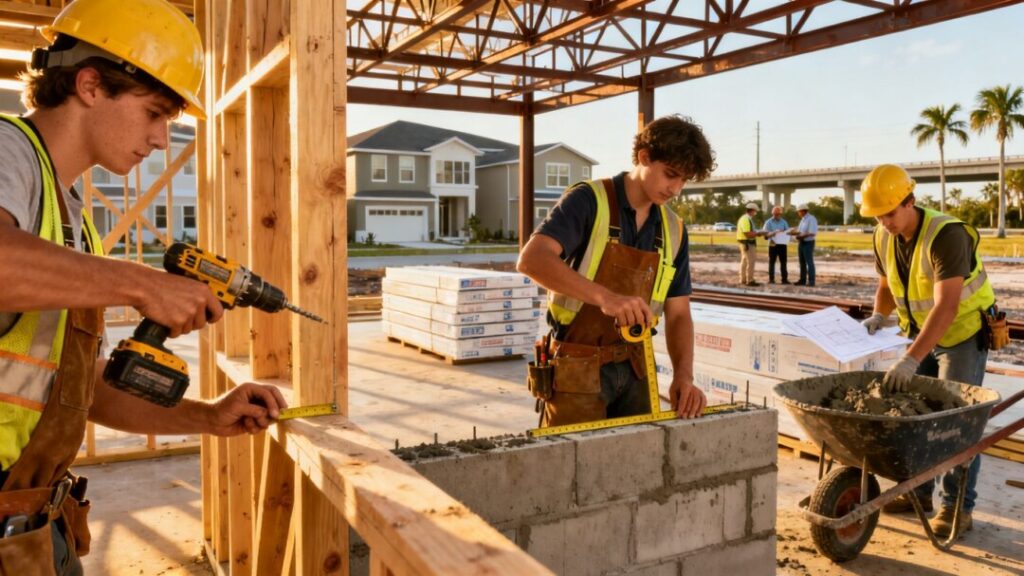 Gen Z workers building homes in Florida.