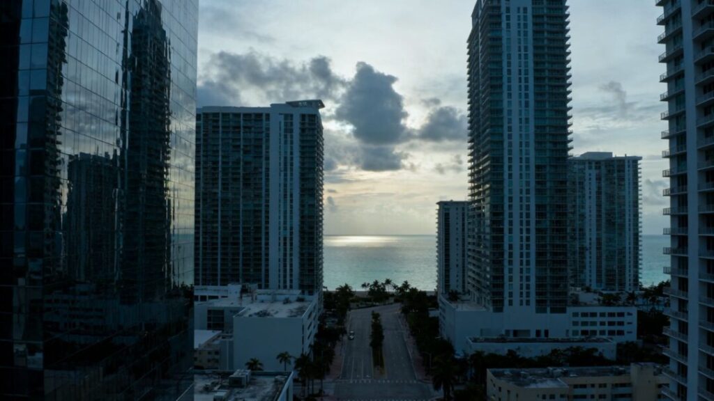 South Florida skyline with quiet streets and office buildings.