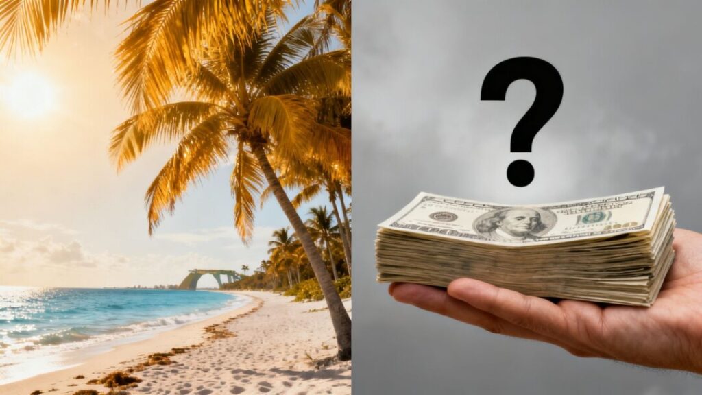 Florida property tax, DeSantis, money, question mark