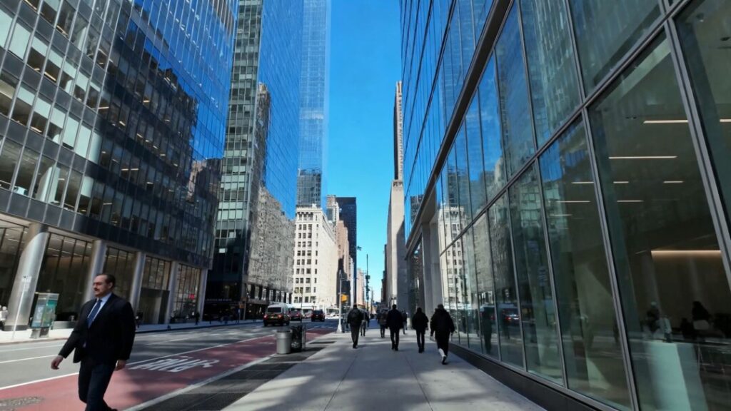 Modern office buildings in Midtown South New York City