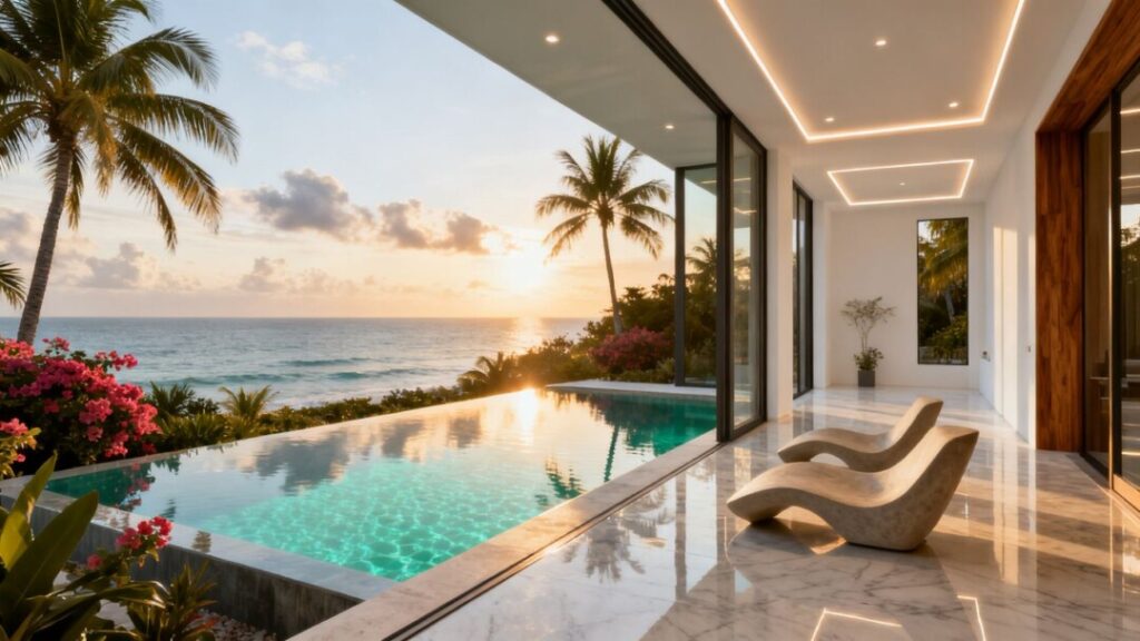 Luxury Florida home with pool and ocean view.