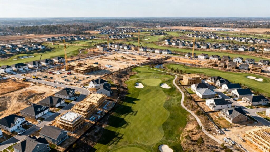 Homes being built on a former golf course in Miami-Dade.