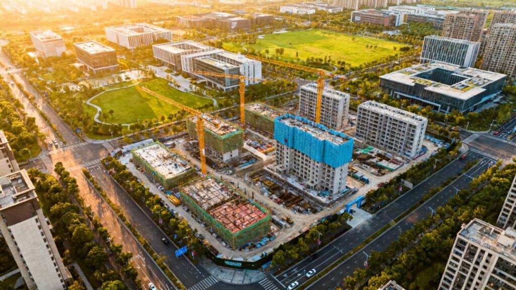 USF Fletcher District redevelopment project with new buildings and construction.
