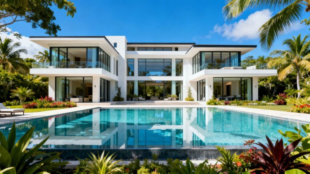 Luxury mansion with pool in South Florida.