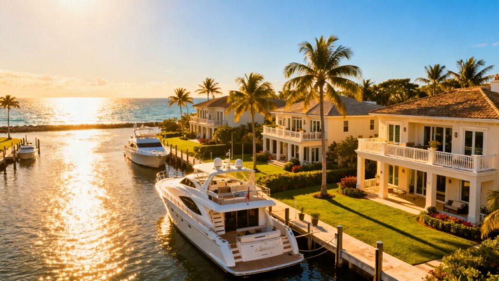 South Florida luxury homes and coastline.